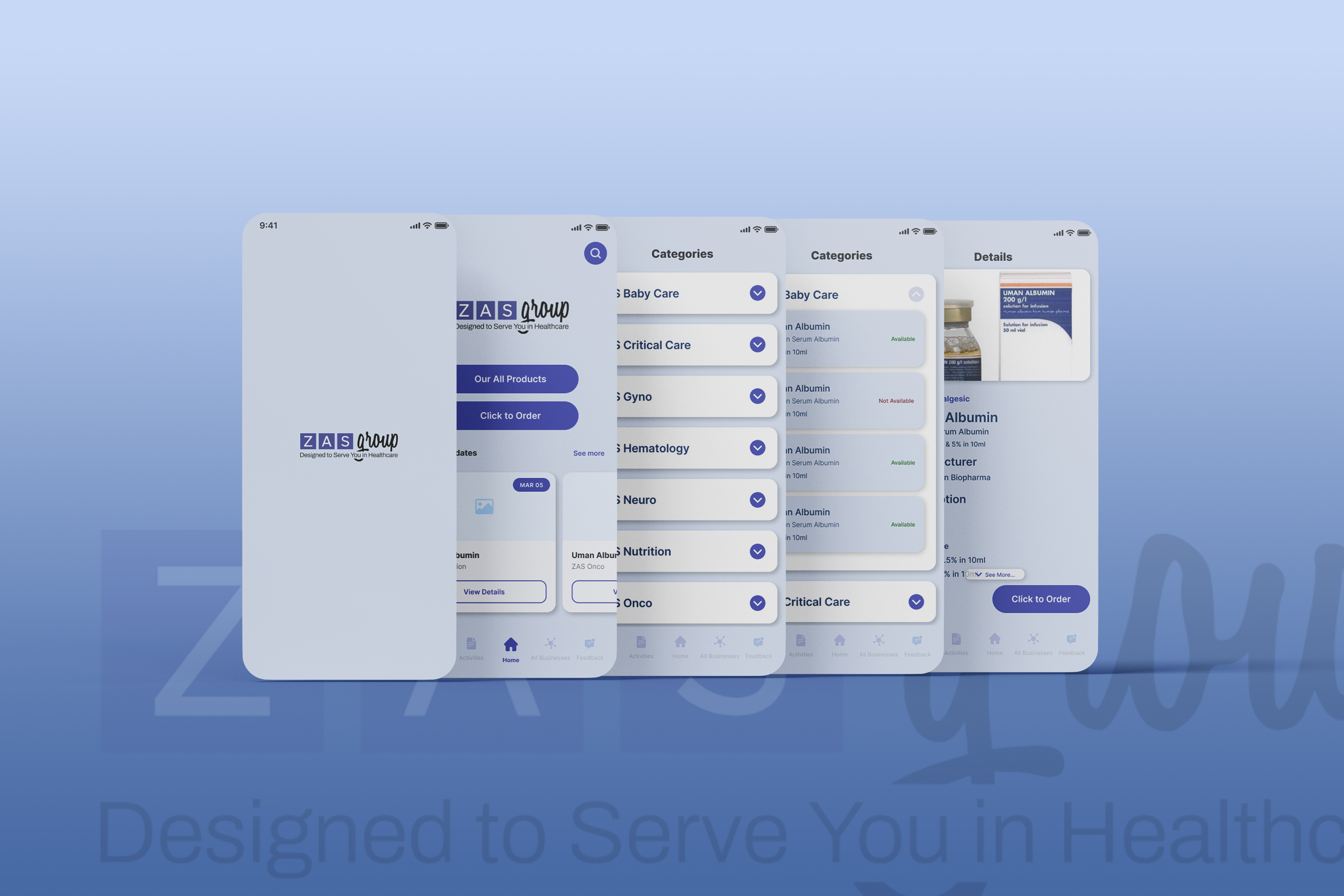 ZAS Mobile App UI Design